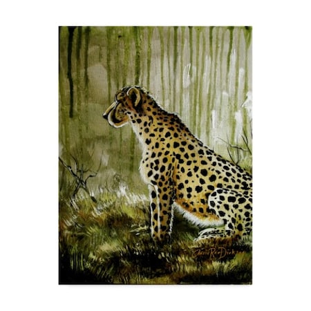 Cherie Roe Dirksen 'Cheetah On Green' Canvas Art,35x47